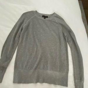 Grey crew sweater with mesh like weave